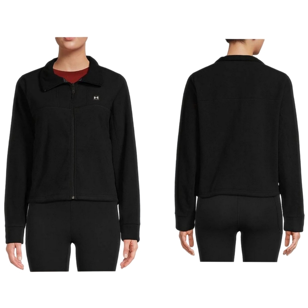 Under Armour Expanse Fleece Full-Zip Black Jacket Large NEW